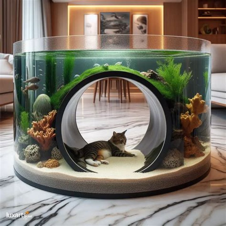 Creating A Unique Aquatic Environment: The Fish Tank With Cat Hole